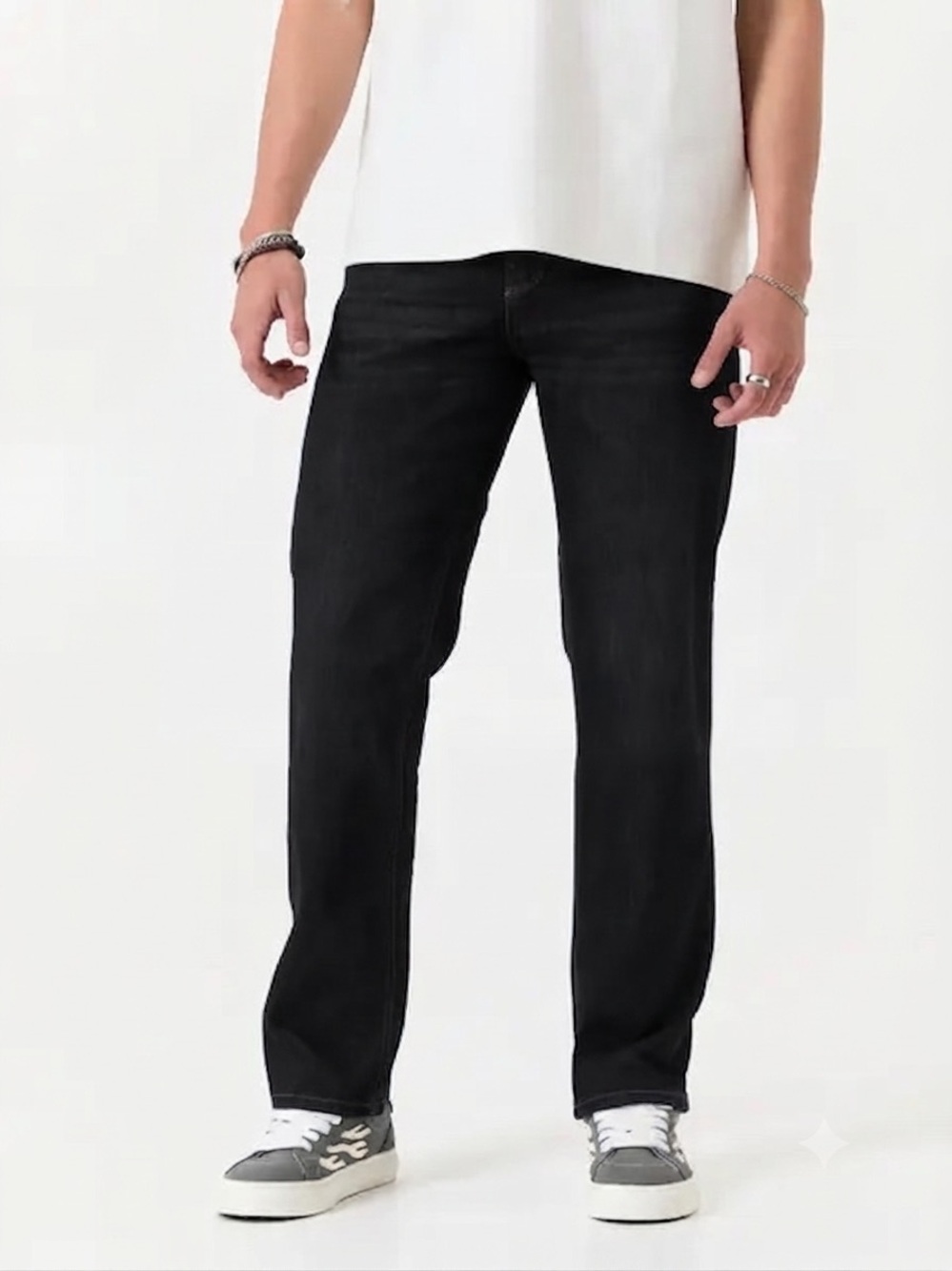 Cuidado Con El Perro Black Jeans Mens 34x34 Slim Fit Trimmed Hem